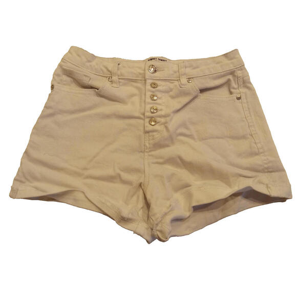 Almost Famous Pants - Almost Famous Super High Rise Short White Women's Size 7 Raw Hem Button Fly